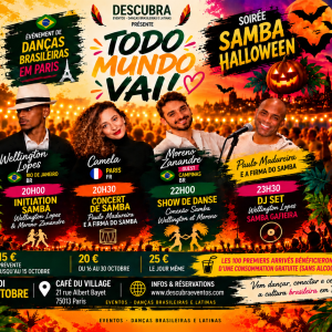 DESCUBRA Soirée Halloween Concert et Bal Samba - Paulo Madureira e a firma do Samba - 31 Octobre 2026 - Digital Village Paris - TODO MUNDO VAI