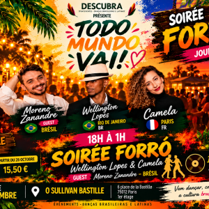 Descubra Soirée Forró - Guest Moreno Zanandre BR - 1er Novembre 2026 - O'Sullivan Bastille Paris - TODO MUNDO VAI